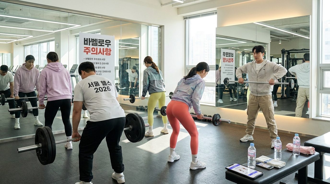 바벨로우 시 흔히 하는 실수를 보여주는 한국 체육관 내부 모습