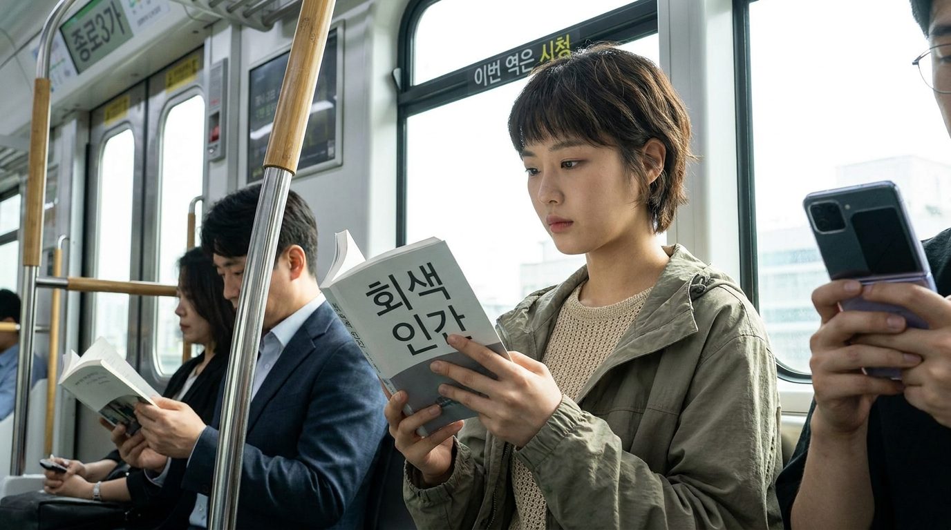 김동식 작품 추천: 김동식의 소설 『회색 인간』을 읽는 현대 한국의 지하철 출퇴근 풍경을 담은 사실적인 장면