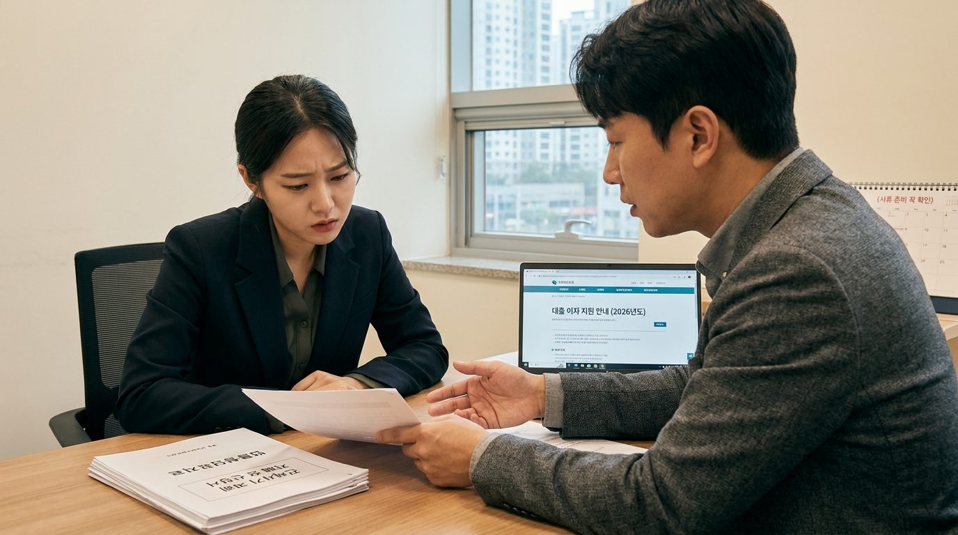 전세사기 피해 지원 상담을 받는 젊은 한국 여성과 전문 상담가 모습 현장