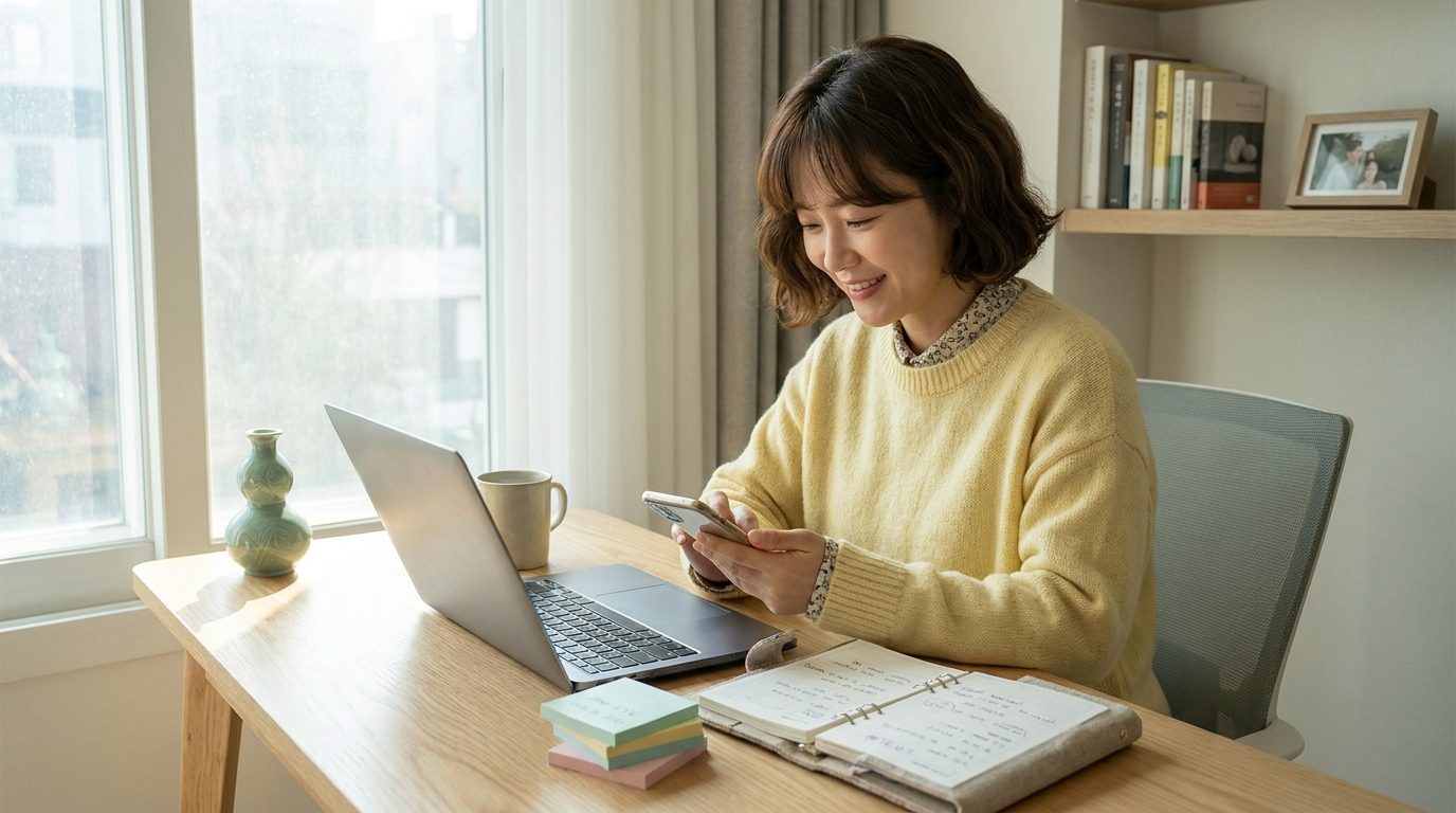 실천 과정을 기록하고 확인하는 한국 여성의 세밀한 일상 모습