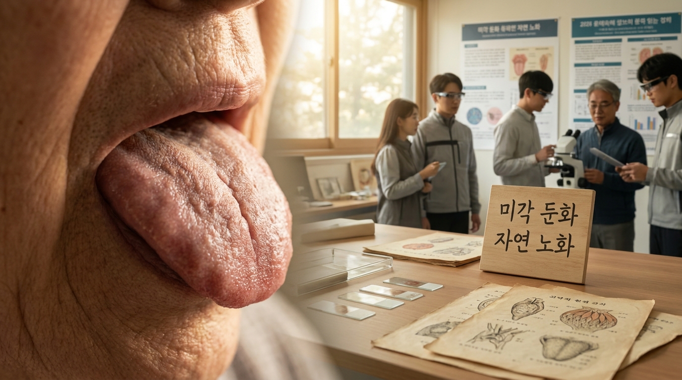 미각 세포 자연 노화 과학적 묘사 가까이 보기 사진