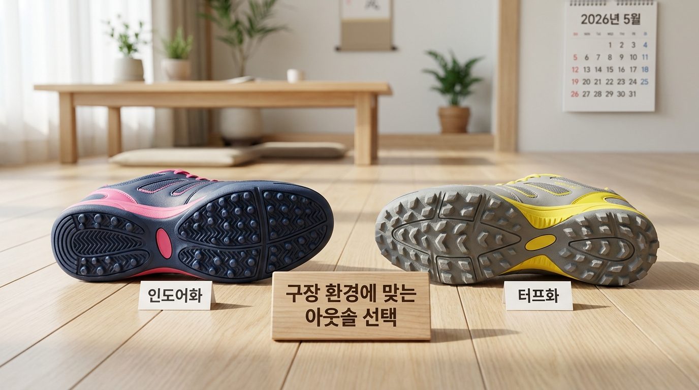 여자 풋살화 다양한 아웃솔 디자인 클로즈업