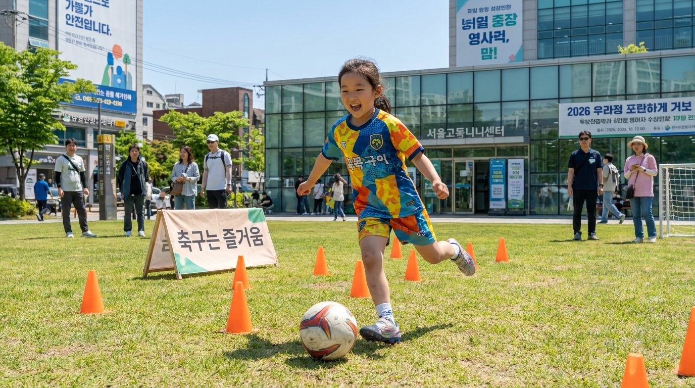 여자축구 선수 되는 법: 초등 여자축구 선수가 현대적인 운동복을 입고 축구 훈련을 즐기는 모습
