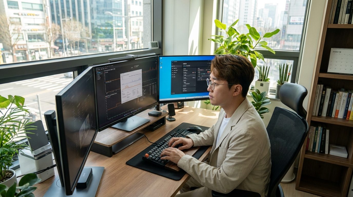 AI 이미지 생성용 그래픽카드 사양 및 소프트웨어 도구를 확인하는 한국의 기술 사용자