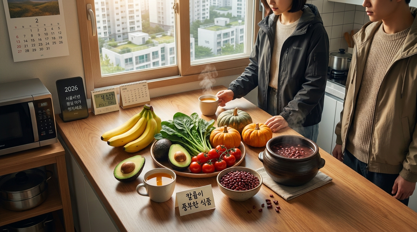 2026년 한국의 부종 완화를 위한 칼륨이 풍부한 건강식품들
